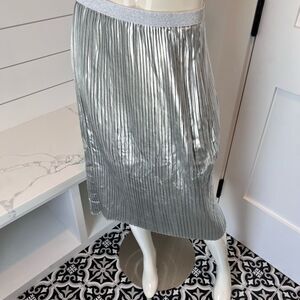 Zara Silver Midi A-Line Skirt